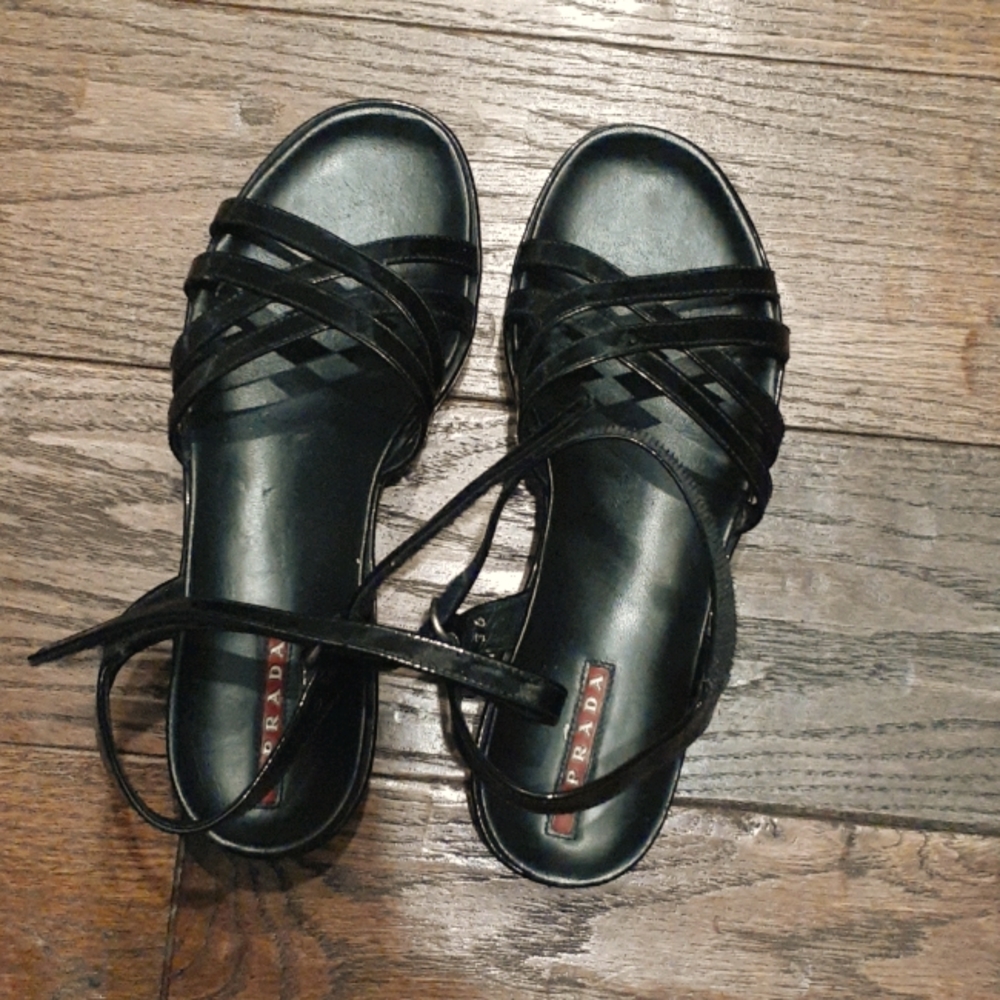 Prada patent leather sandals